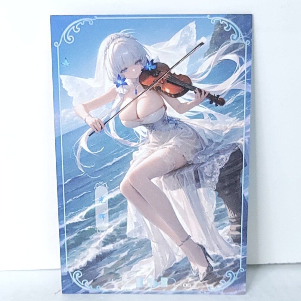 Illustrious Waifu Card Anime Girl Violin Matchmaker Wall Art Oversized Board A5